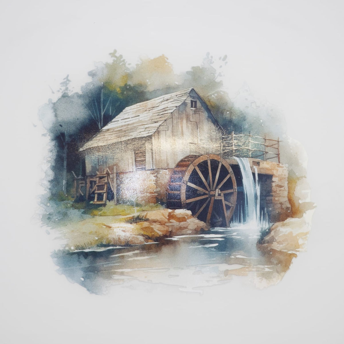 Aladdin Rustic Watermill Lamp Shade - Glass - 10"