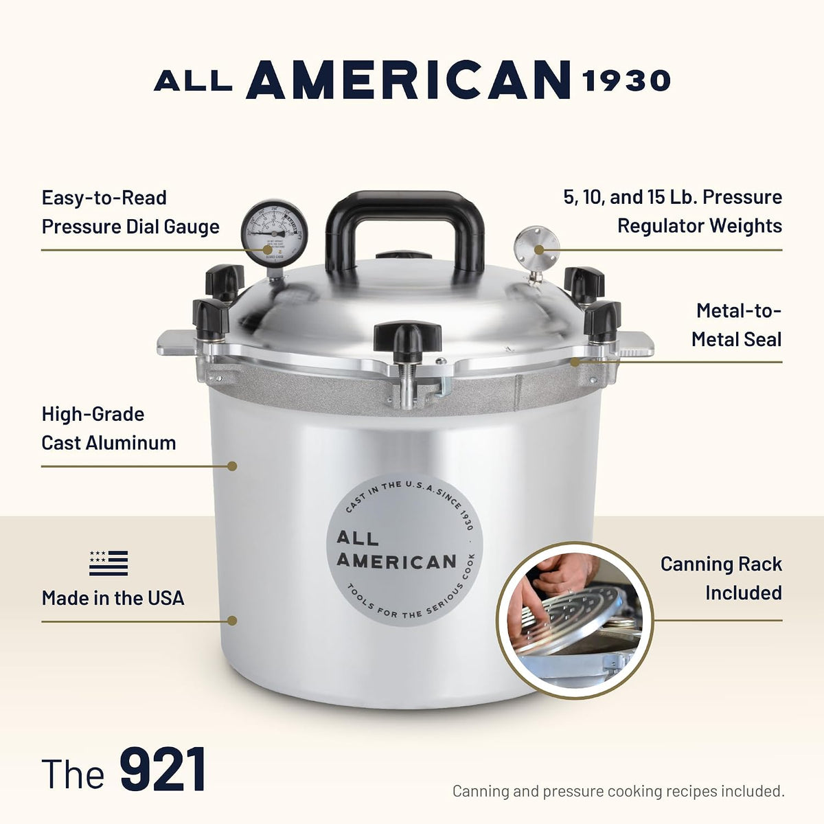 All American 21-1/2 qt Pressure Canner / Cooker (USA)