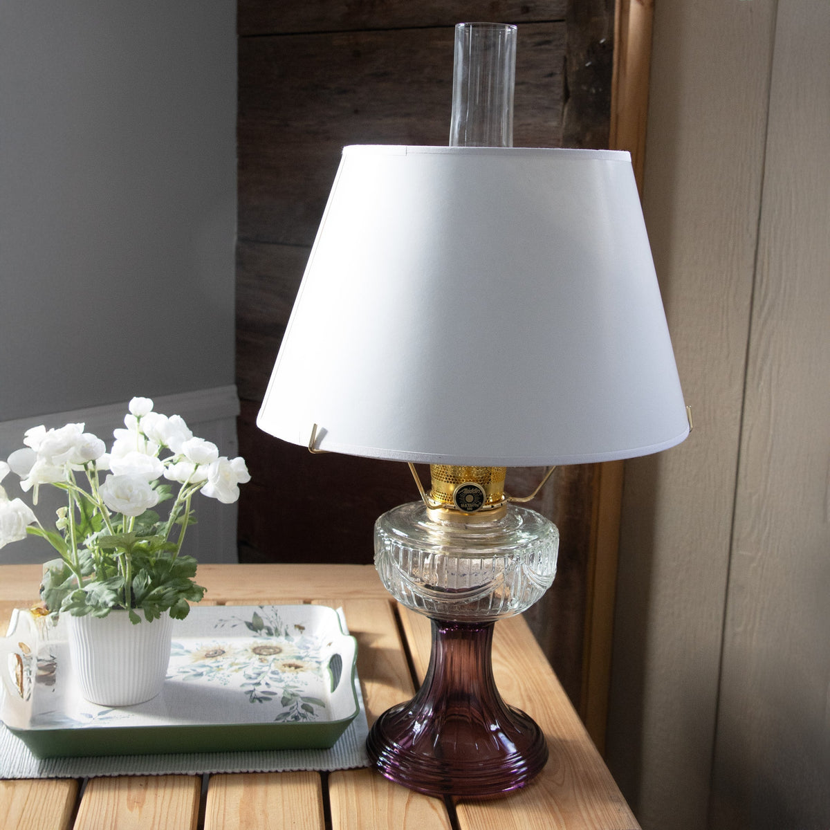 Aladdin White 14" Parchment Oil Lamp Shade