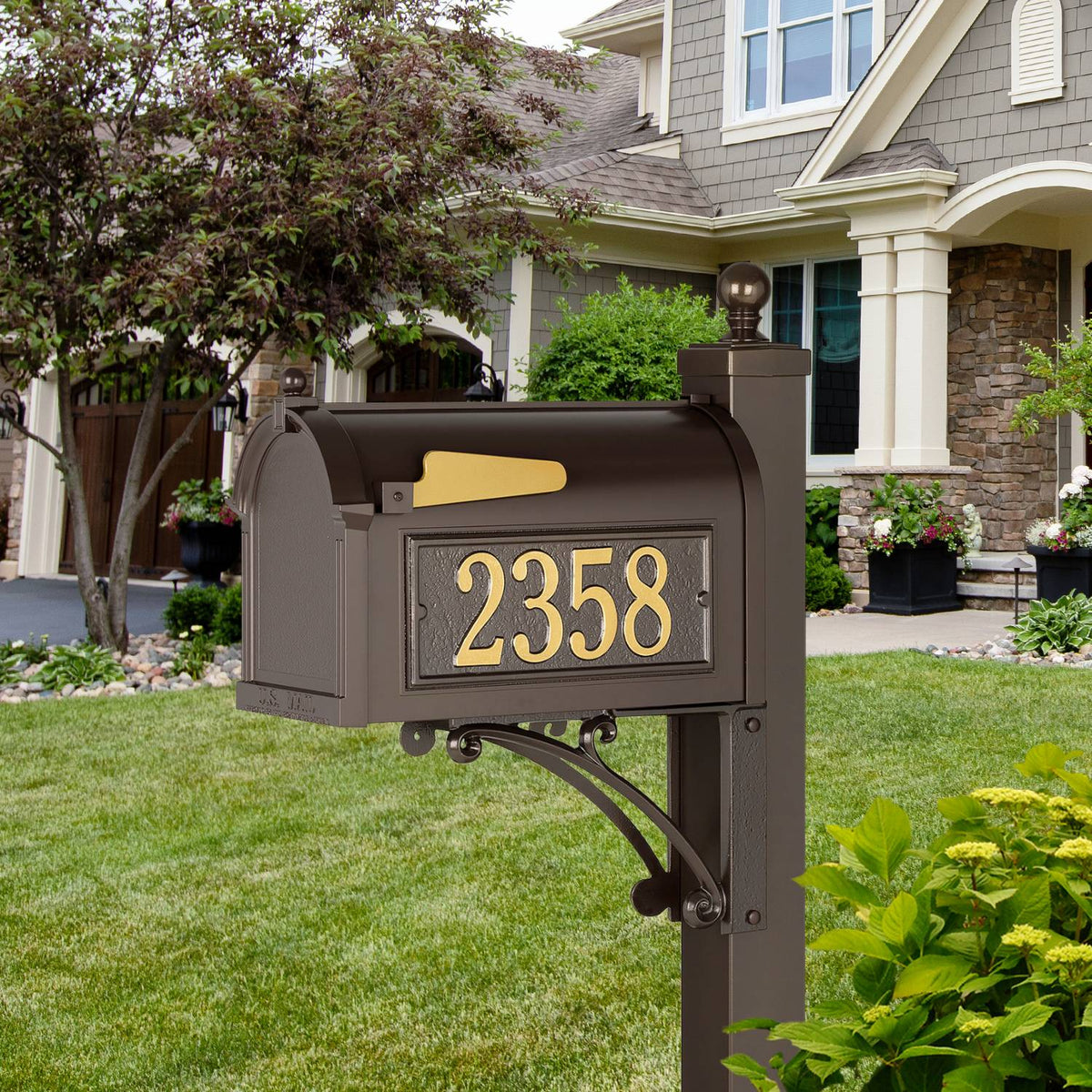 Whitehall Custom Capitol Mailbox - Bronze/Gold