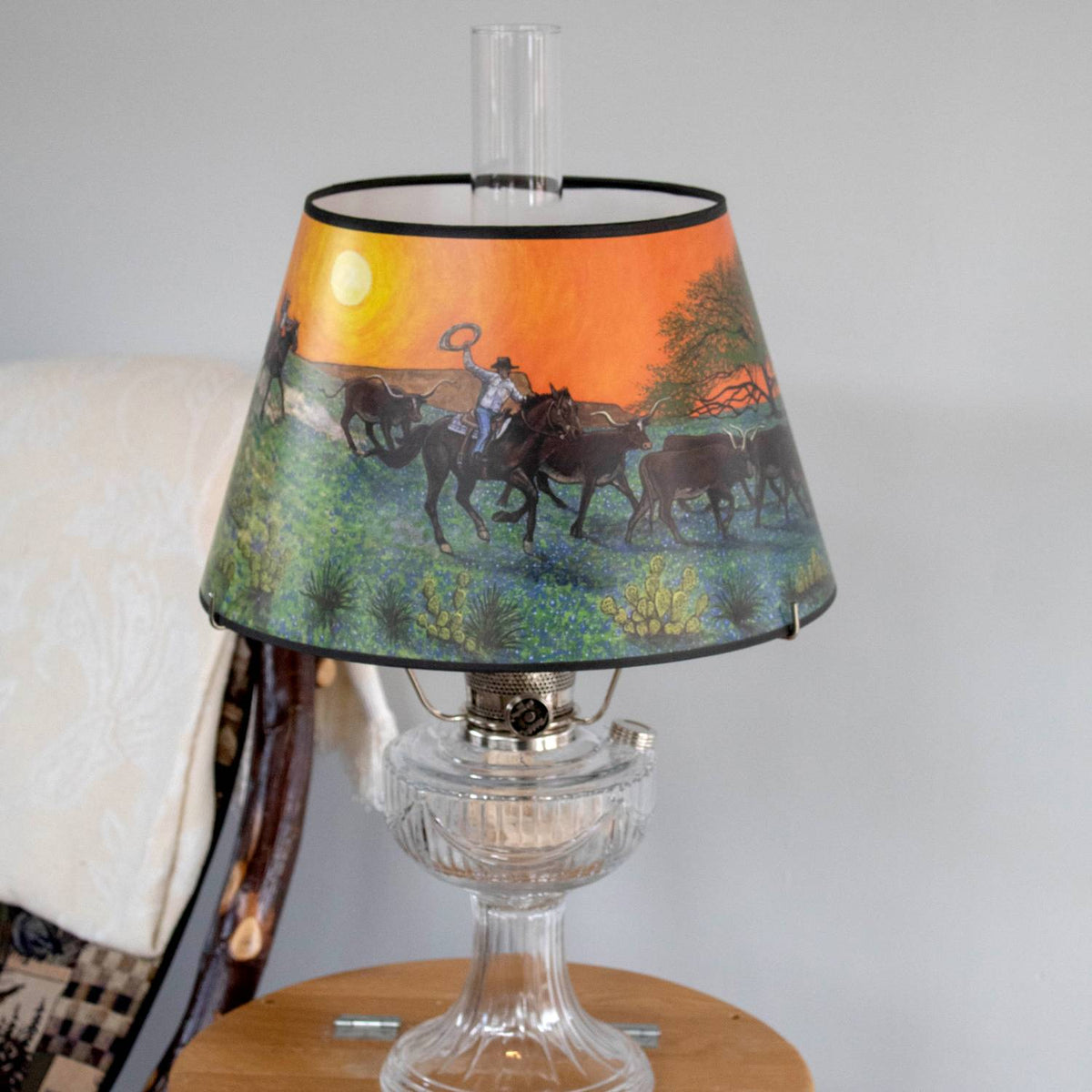 Aladdin Ride into Sunset Parchment Oil Lamp Shade