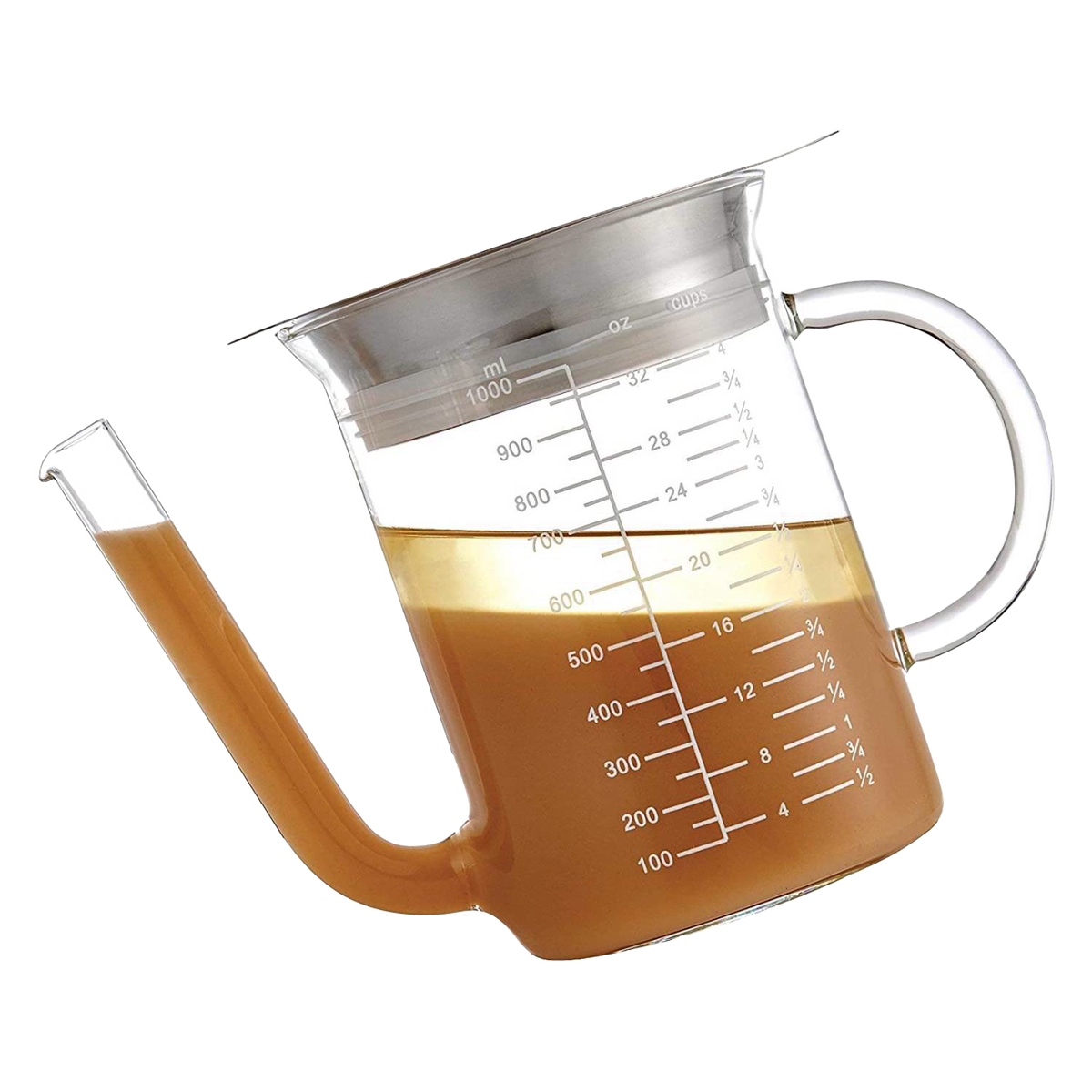 Glass Gravy Strainer and Fat Separator