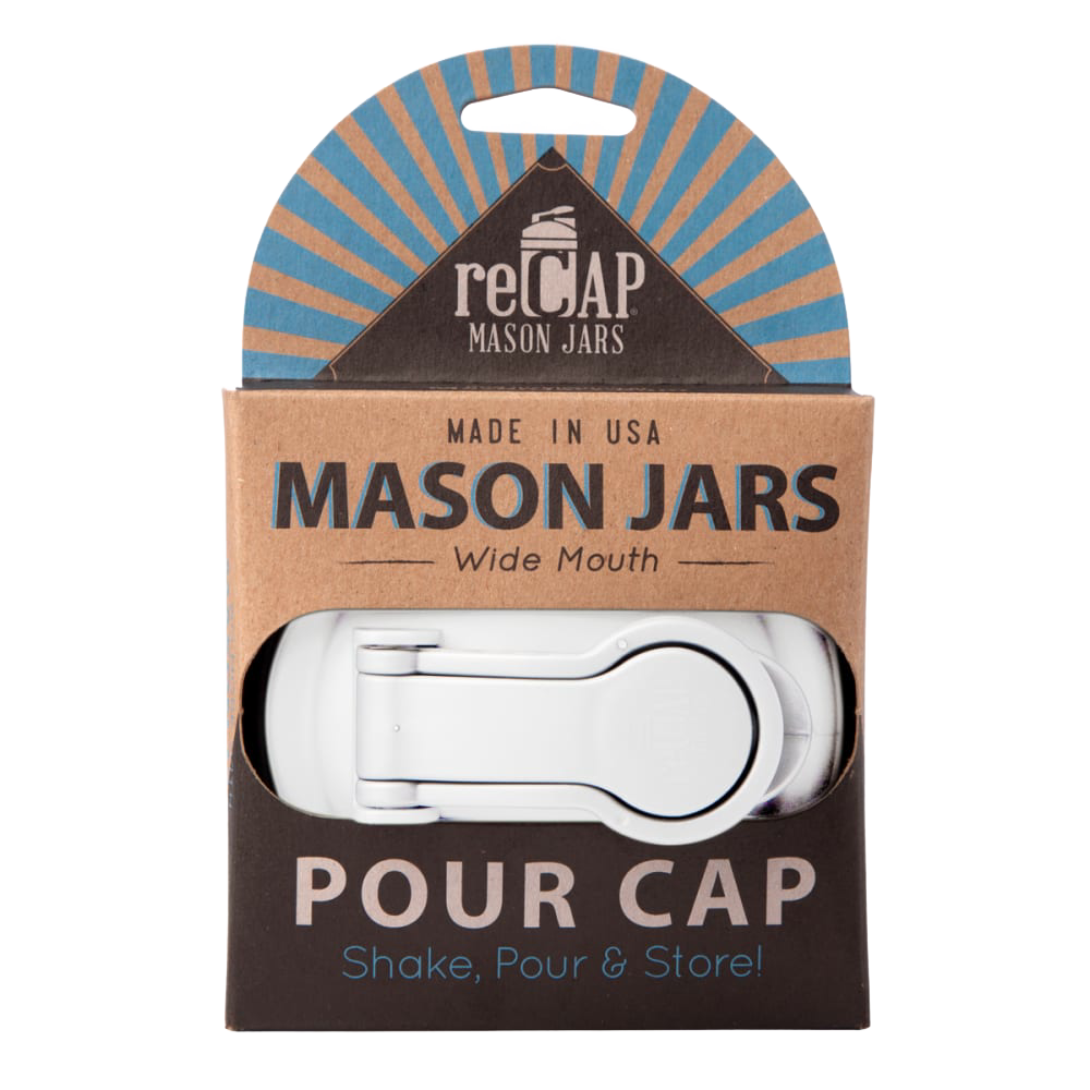 reCAP Mason Jar Pour Lid with Carry Loop - Wide Mouth