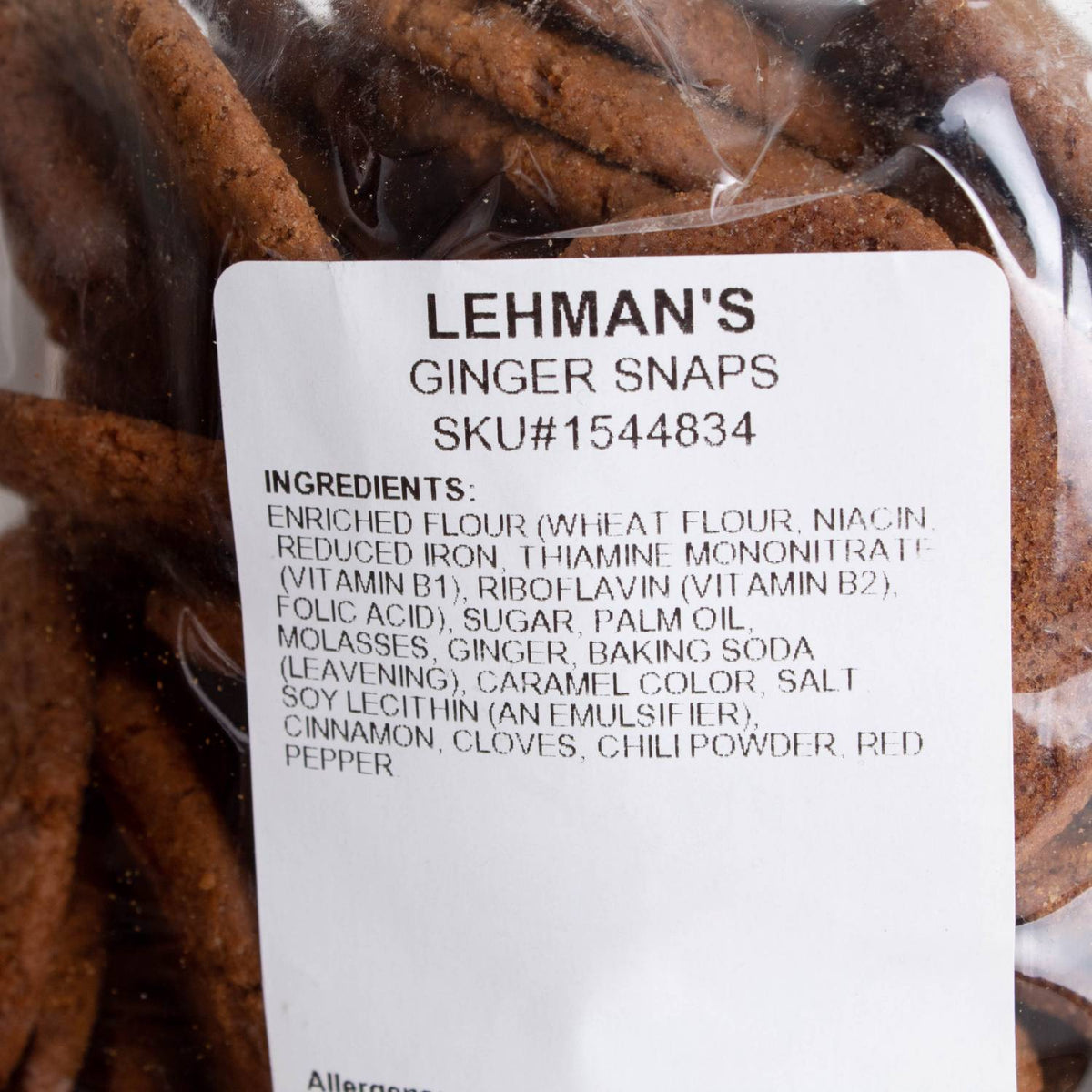 Lehman's Crispy Ginger Snaps - 2 Bags of Cookies