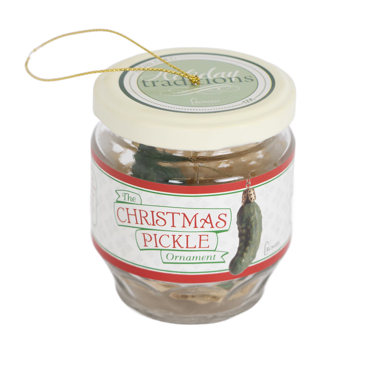 Christmas Pickle in Glass Jar Ornament Set