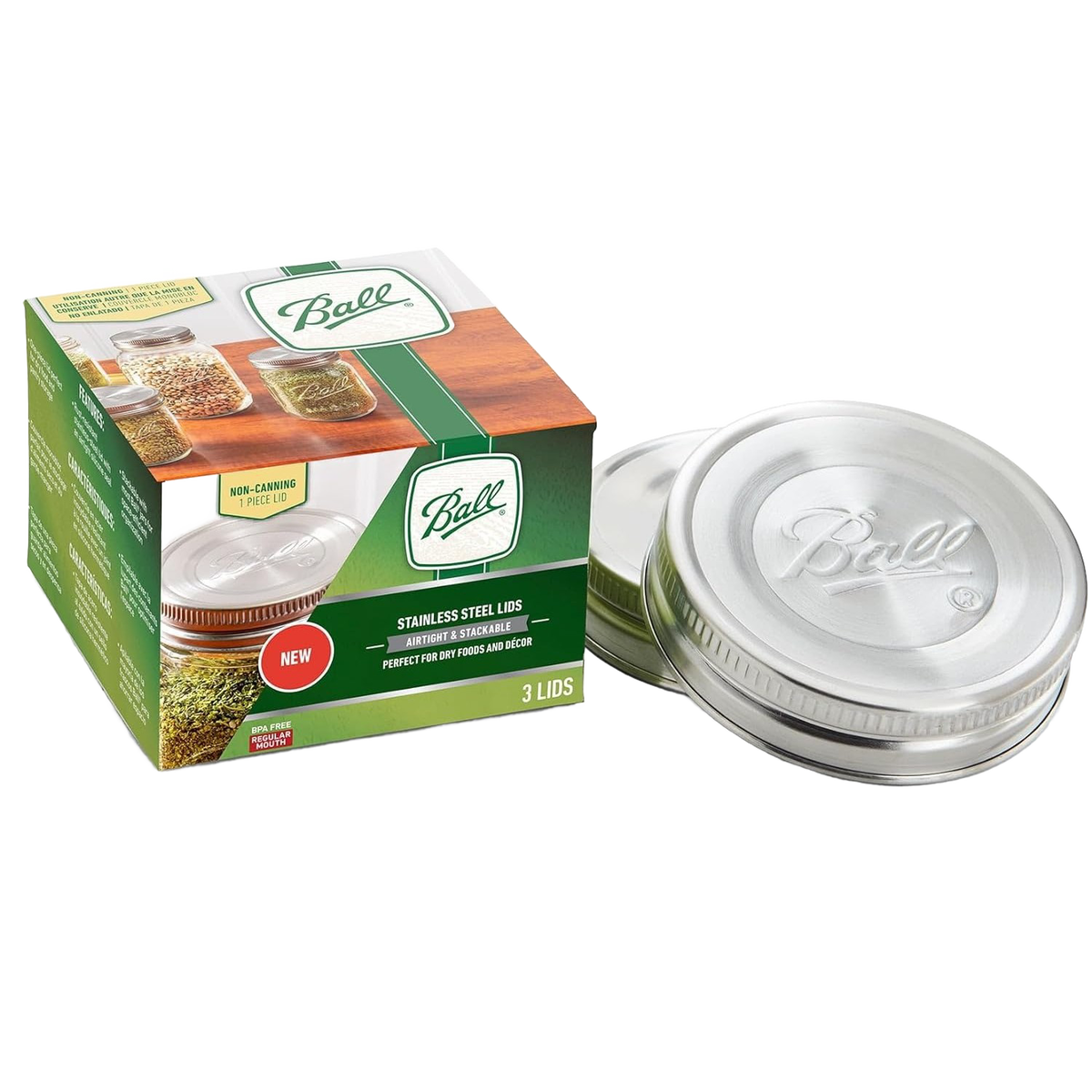 Ball Stainless Steel Jar Storage Lids - Regular Mouth (3)