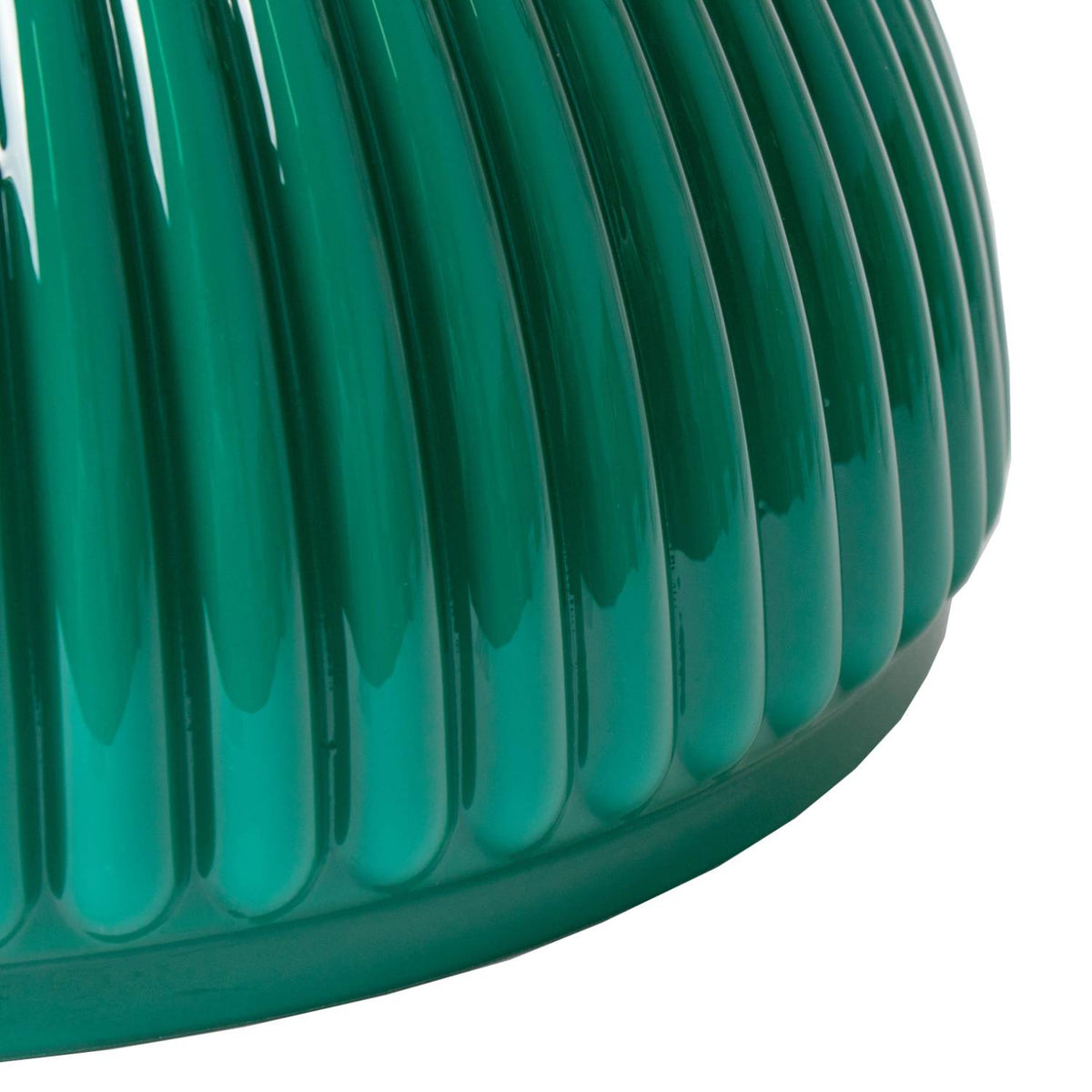 Aladdin Green Ribbed Glass Oil Lamp Shade