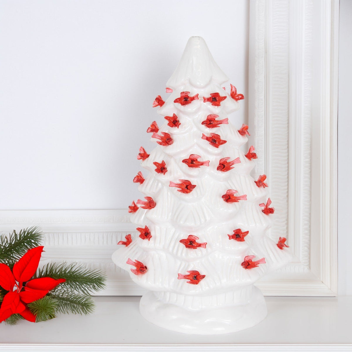 Ceramic LED Cardinal Tree - 11.8"