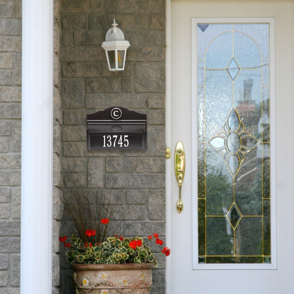Whitehall Custom Wall Mount Mailbox - Black/White