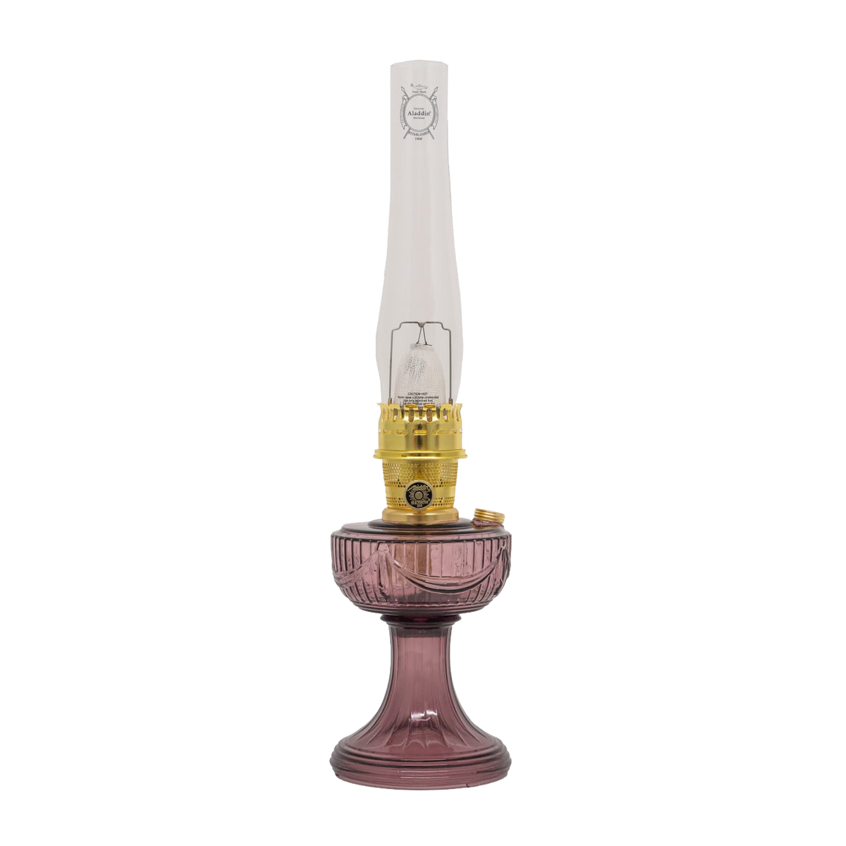 Aladdin Glass Lincoln Drape Oil Lamp (Optional Rose Shade)