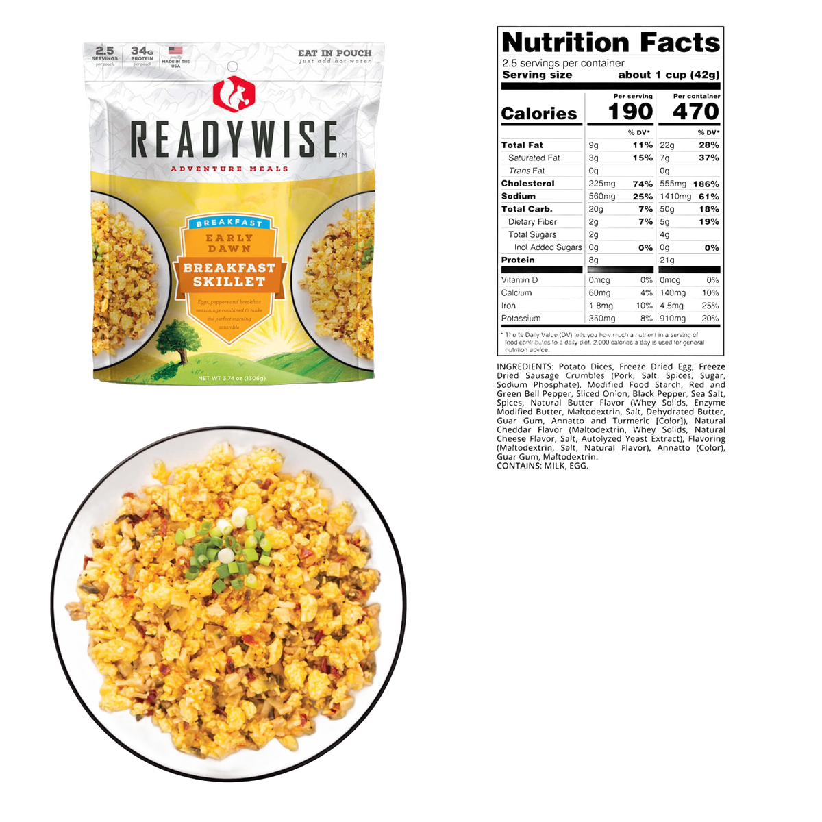ReadyWise Early Dawn Breakfast Skillet Meal Pouch