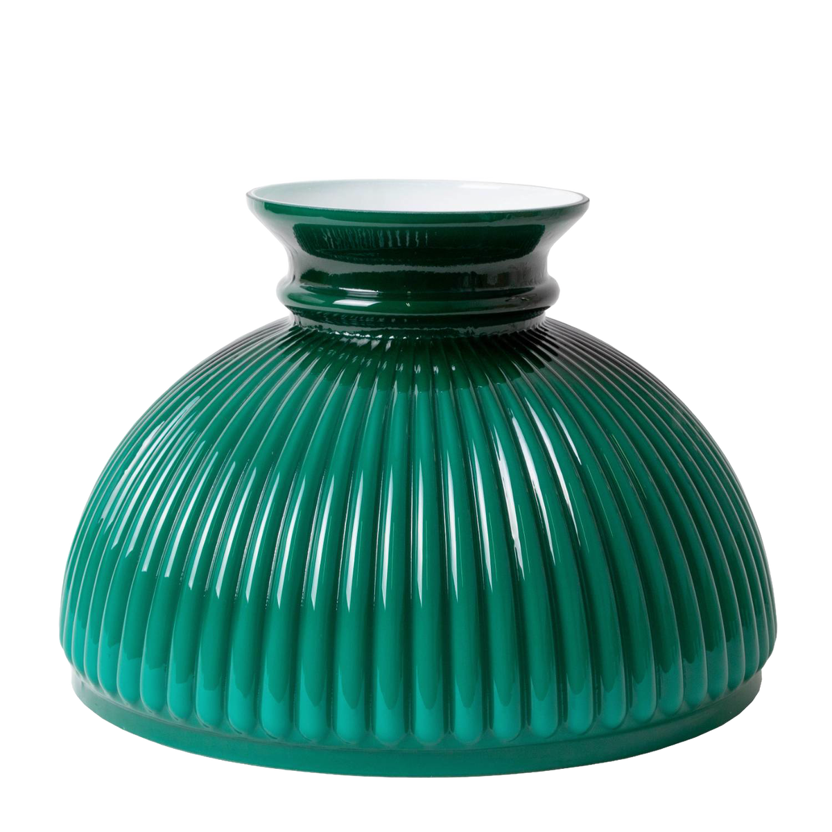 Aladdin Green Ribbed Glass Oil Lamp Shade