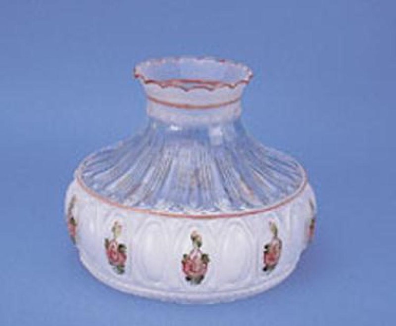 Aladdin Pink Rose Glass Oil Lamp Shade
