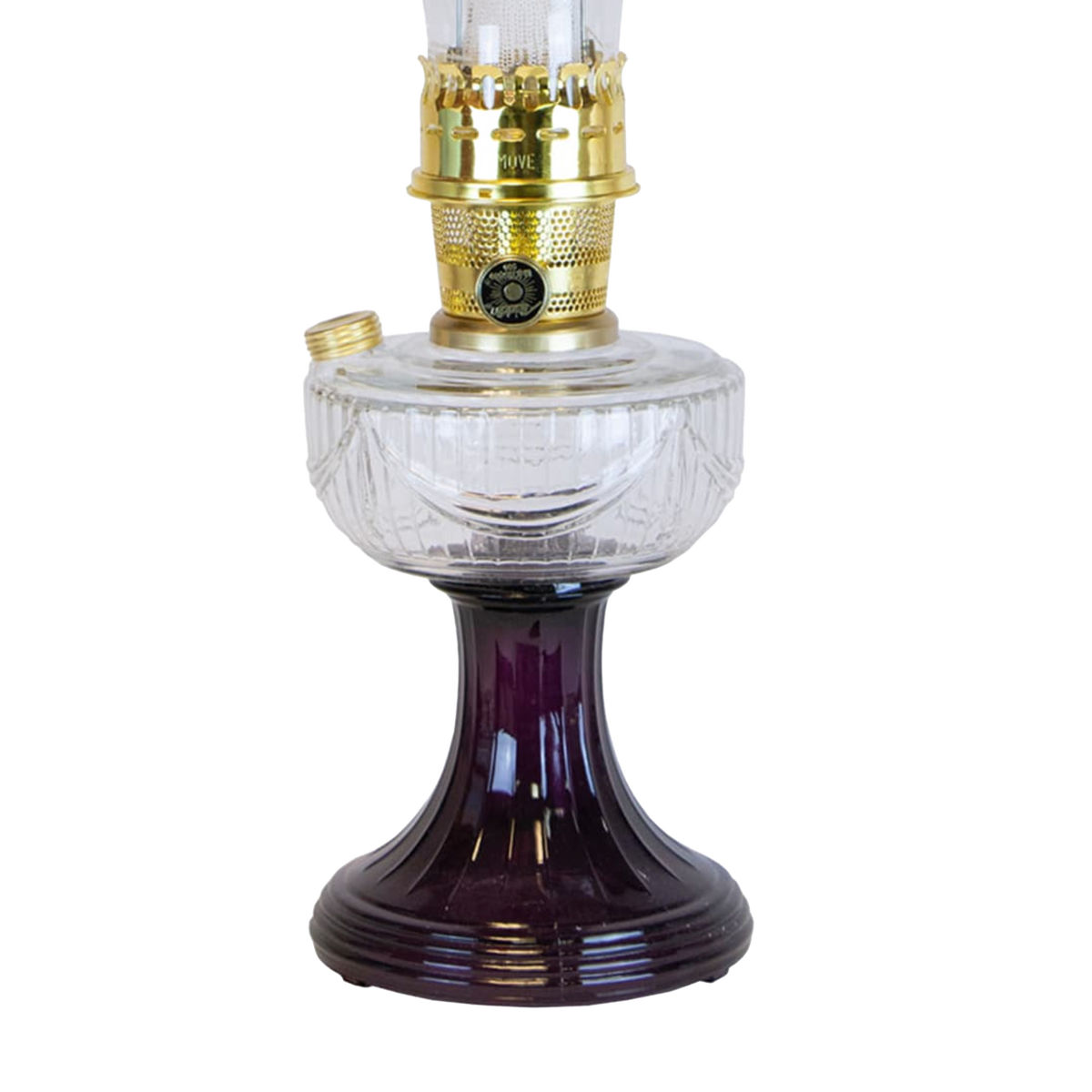 Aladdin Glass Lincoln Drape Oil Lamp (Optional Rose Shade)