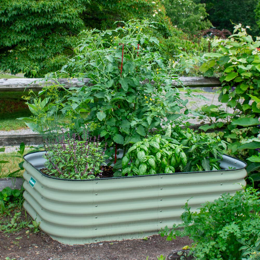 6-in-1 Modular Metal Raised Garden Bed Kit, Olive Green