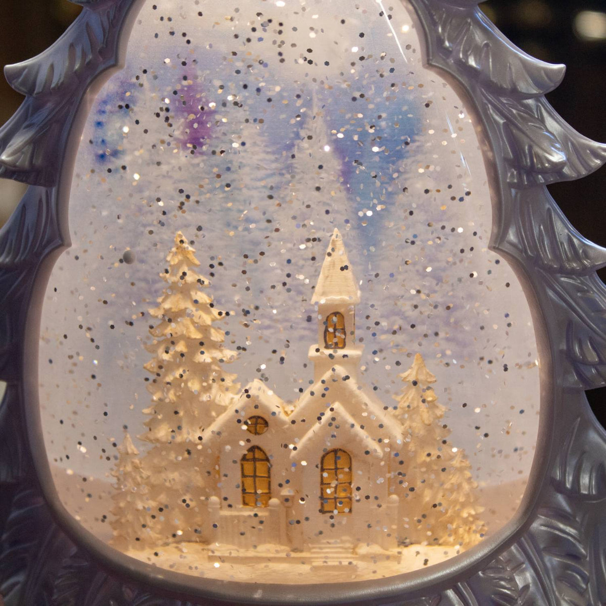 Shimmer Christmas Tree Water Globe with Timer