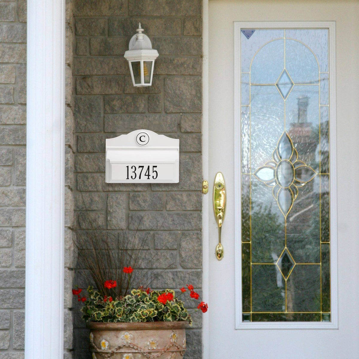 Whitehall Custom Wall Mount Mailbox - White/Black