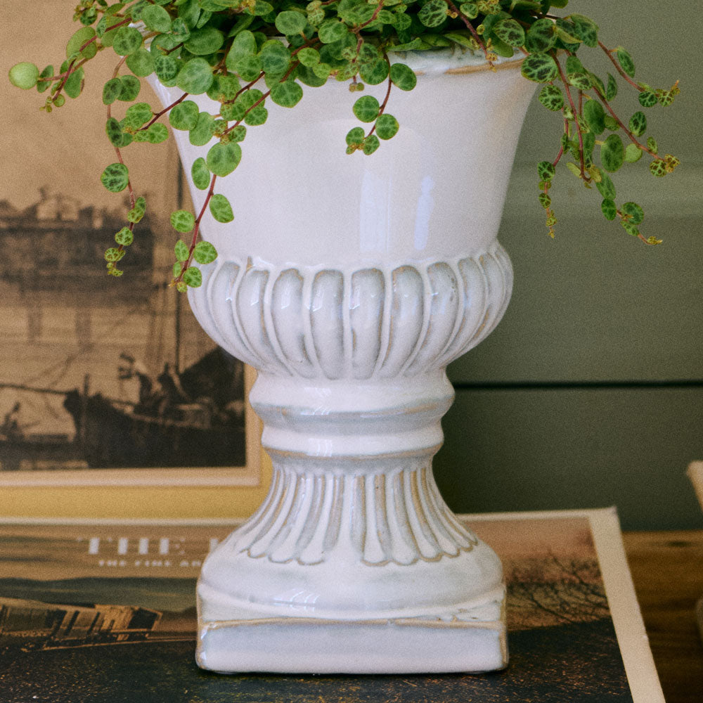 Ceramic Urn, White