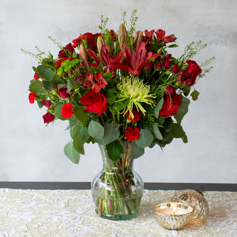 Firelight Bouquet with Vase