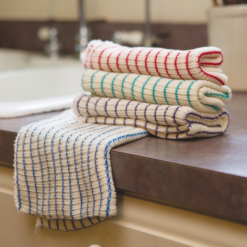 Double Layer Striped Dishcloths - Pack of 4