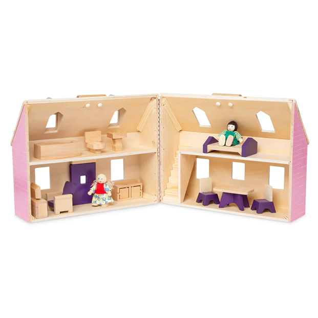 Fold and Go Wooden Dollhouse