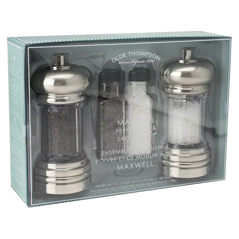 Maxwell Sea Salt and Black Pepper Mill Set