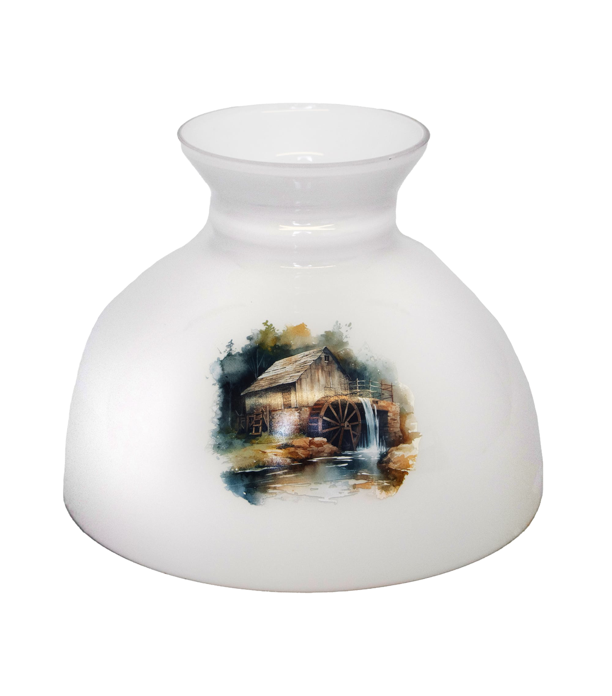 Aladdin Rustic Watermill Lamp Shade - Glass - 10"