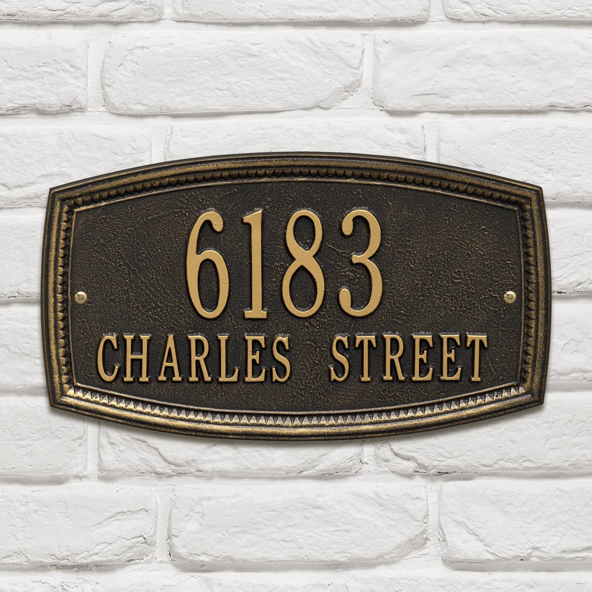 Whitehall Croswell Custom Wall Plaque Black, 2-Line