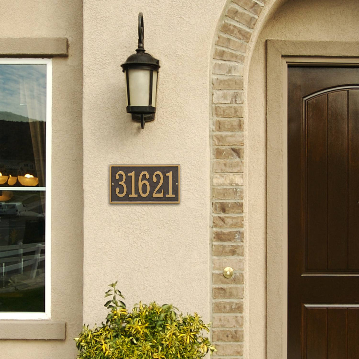 Whitehall Custom Address Plaque - Bronze/Gold Rectangle