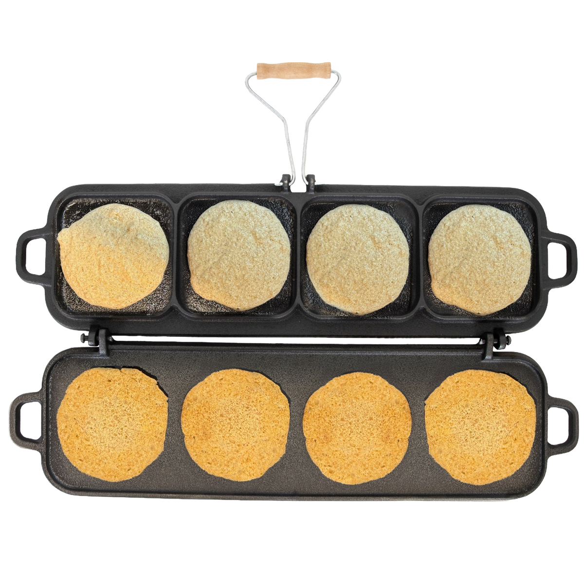 Lehman's Kitchen Family-Size Cast Iron Flip Griddle & Sandwich Press