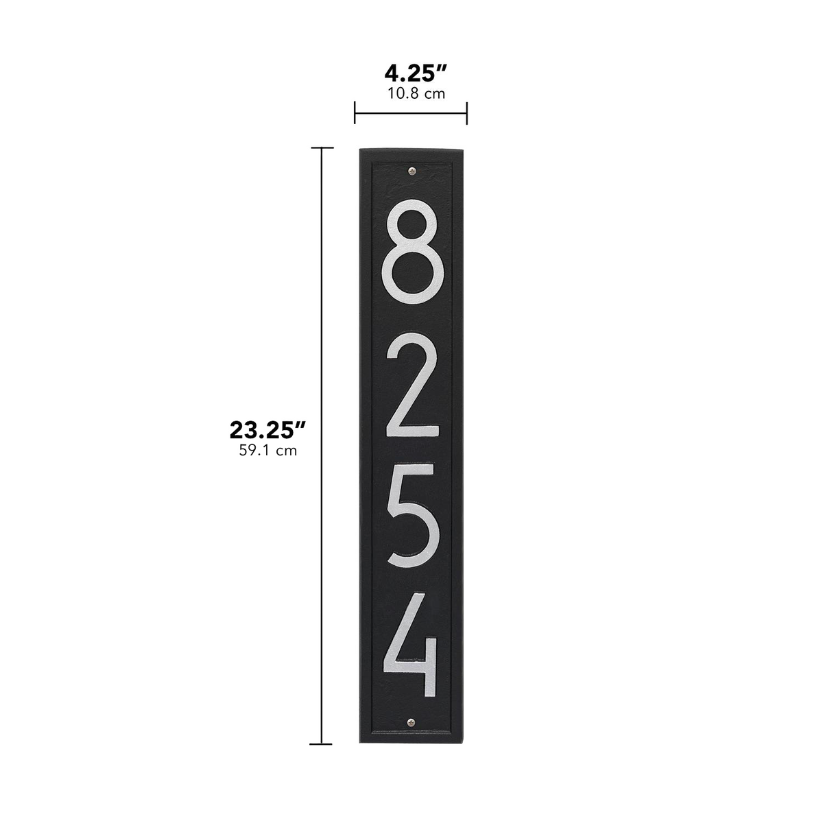 Whitehall Vertical Custom Wall Plaque - Black/Silver