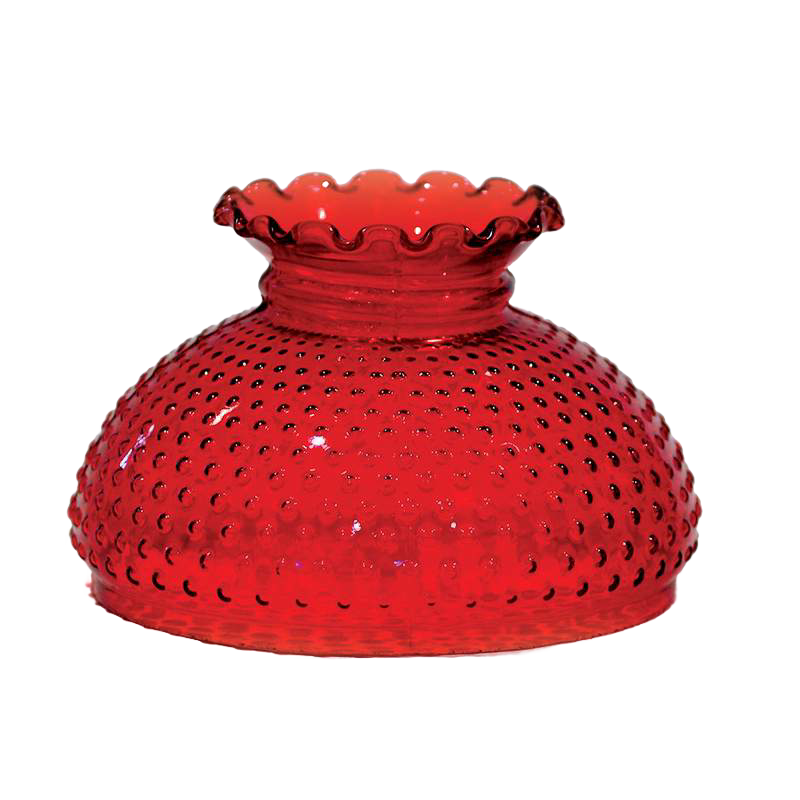 Cranberry Hobnail Oil Lamp Shade - 7"