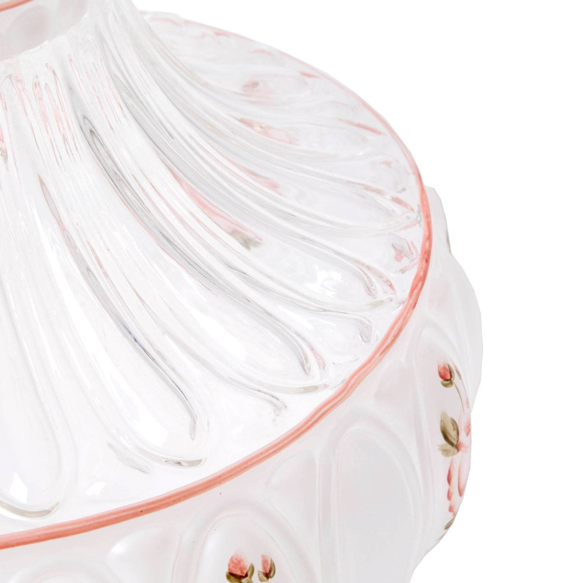 Aladdin Pink Rose Glass Oil Lamp Shade