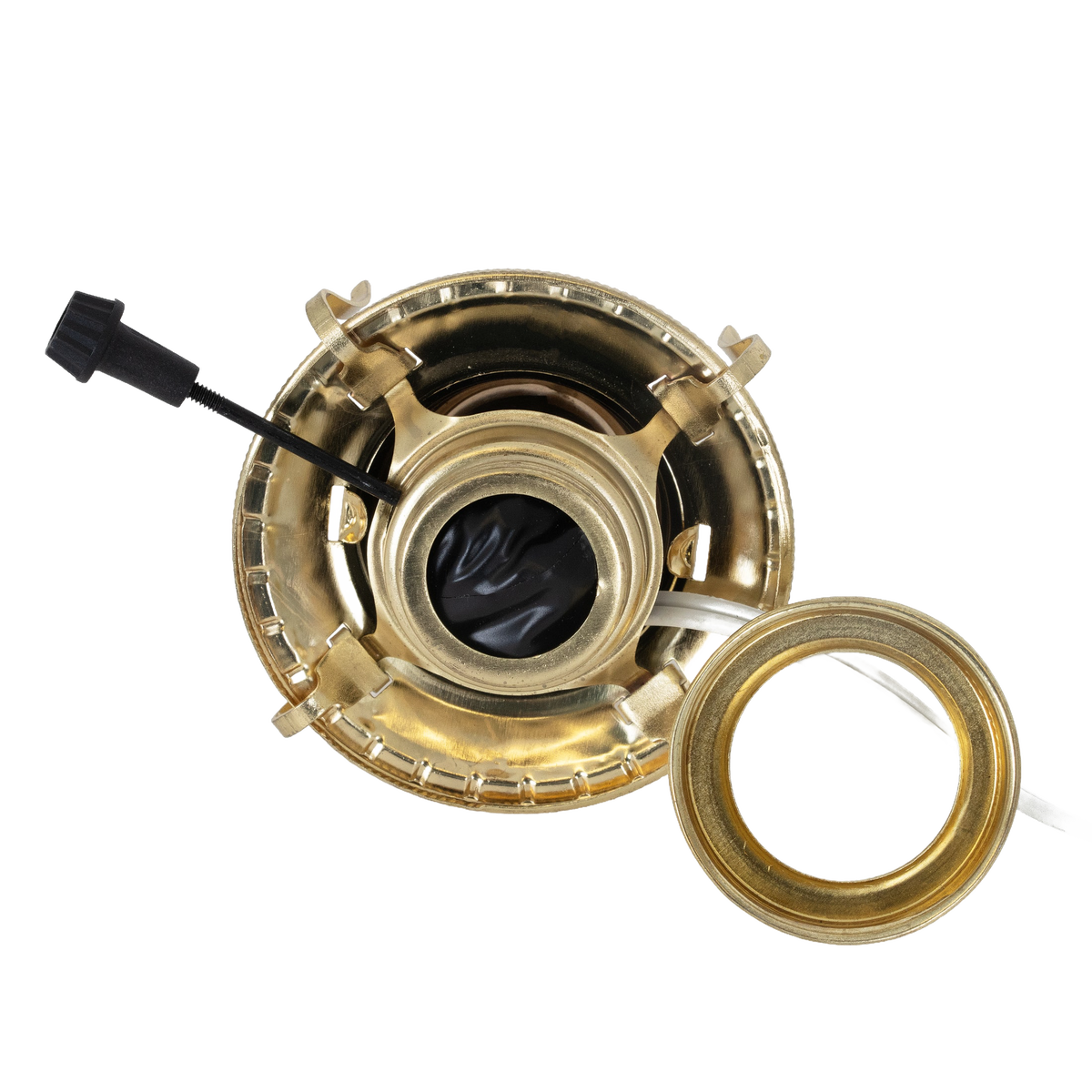 Brass Plated Electrified Burner for Oil Lamps - #2