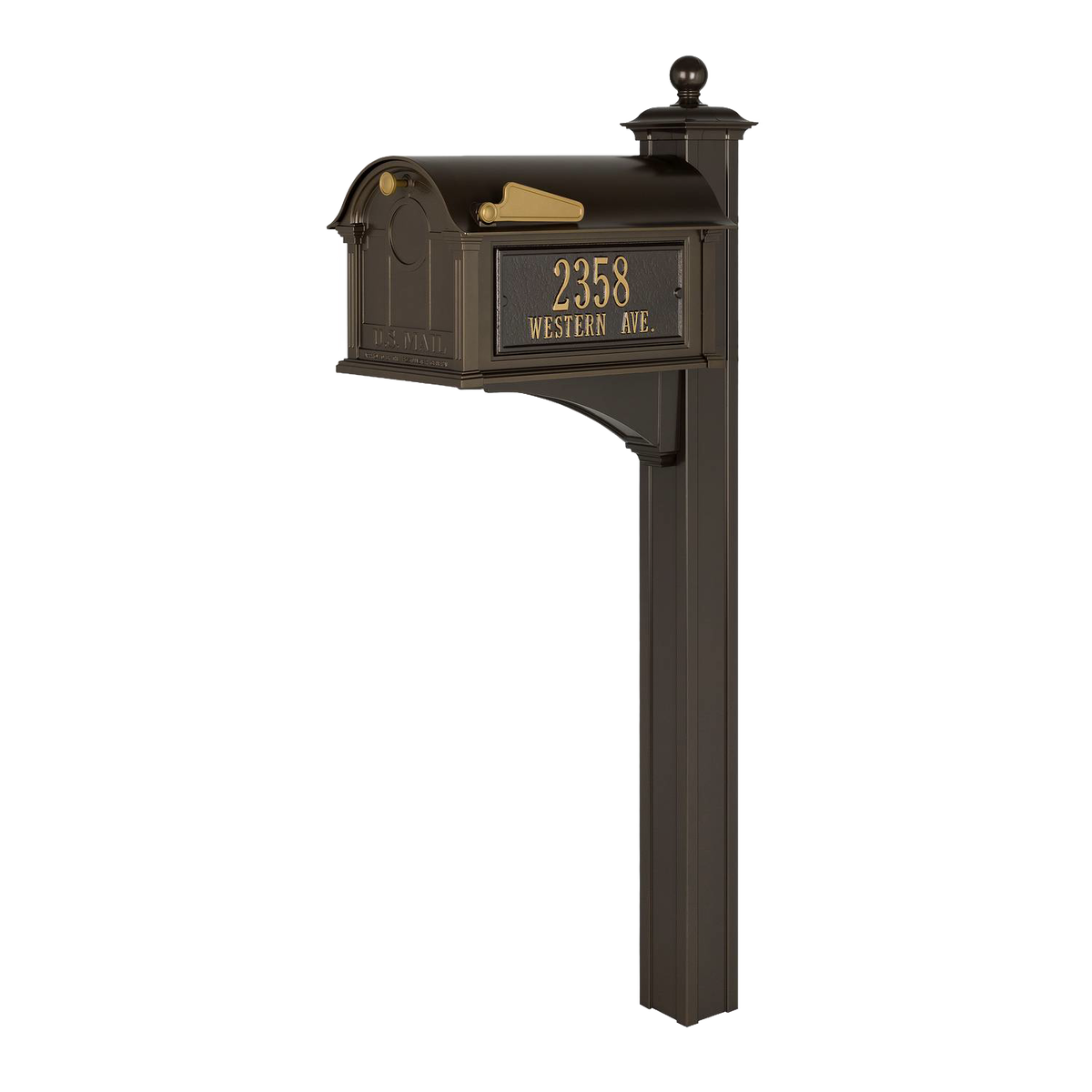 Whitehall Custom Balmoral Mailbox - Bronze/Gold