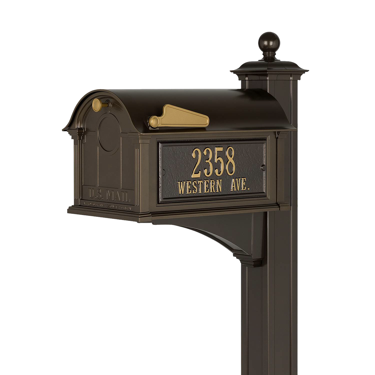 Whitehall Custom Balmoral Mailbox - Bronze/Gold