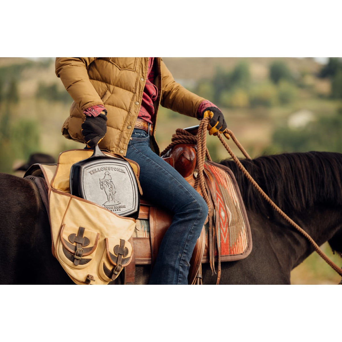 Lodge Yellowstone Cast Iron Cowboy Square Grill Pan
