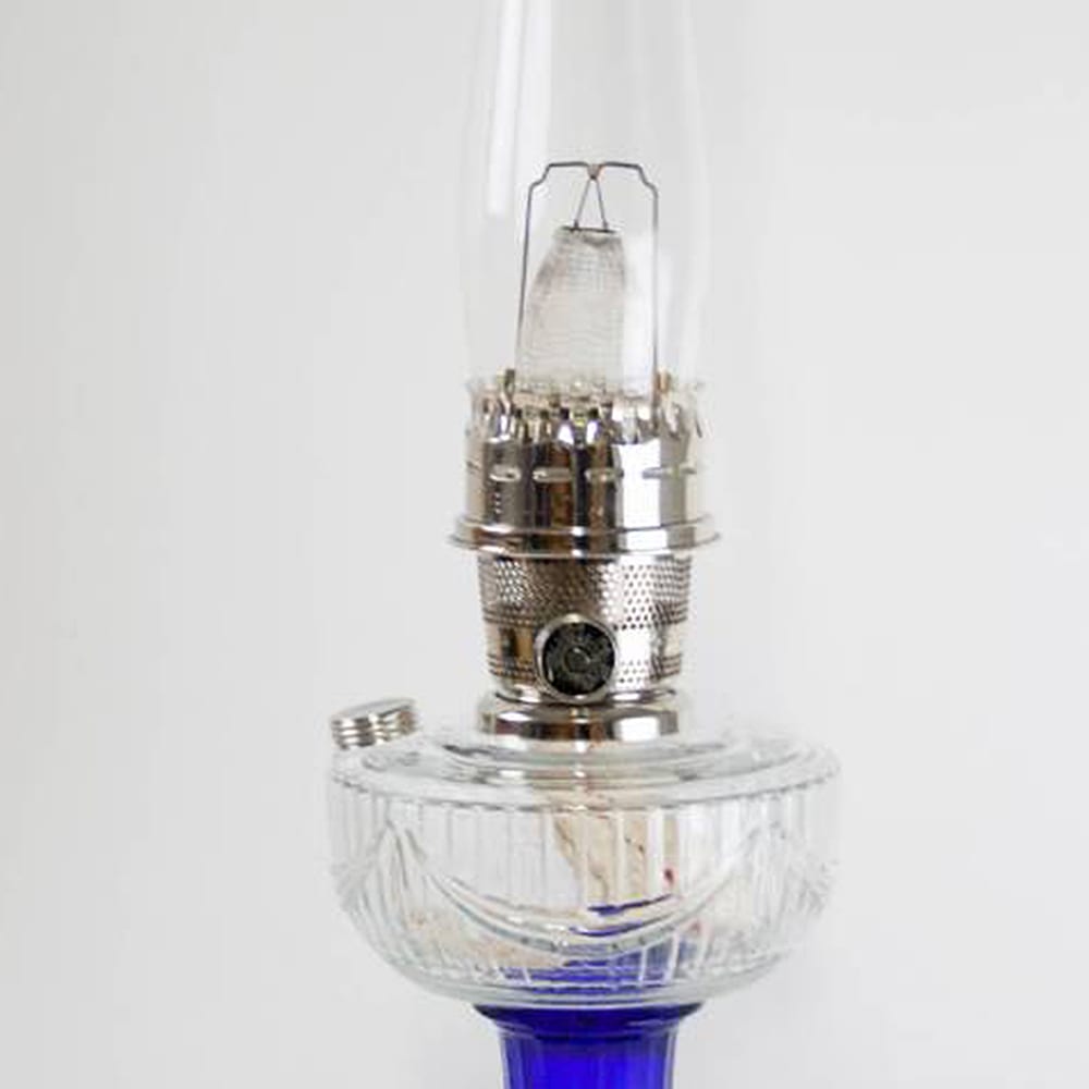 Aladdin Clear-Over Cobalt Lincoln Oil Drape Lamp
