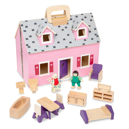 Fold and Go Wooden Dollhouse