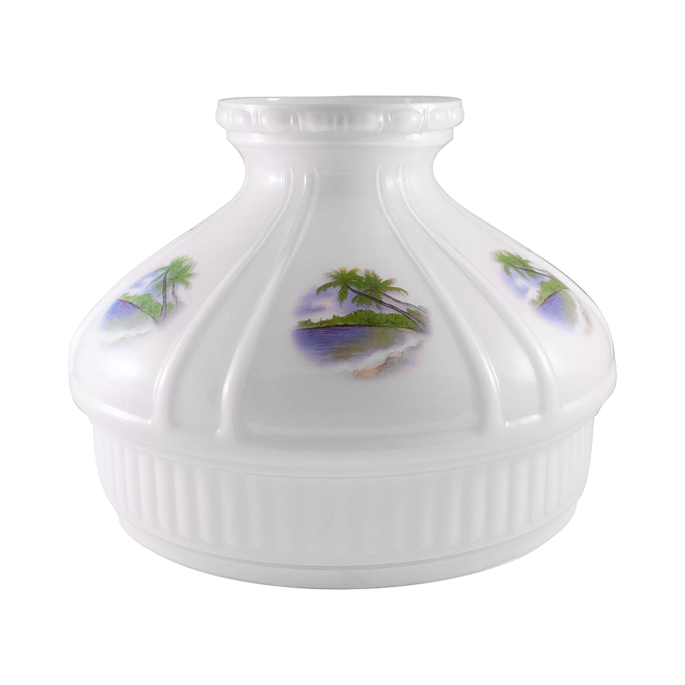 Aladdin Beach Paradise Glass Oil Lamp Shade