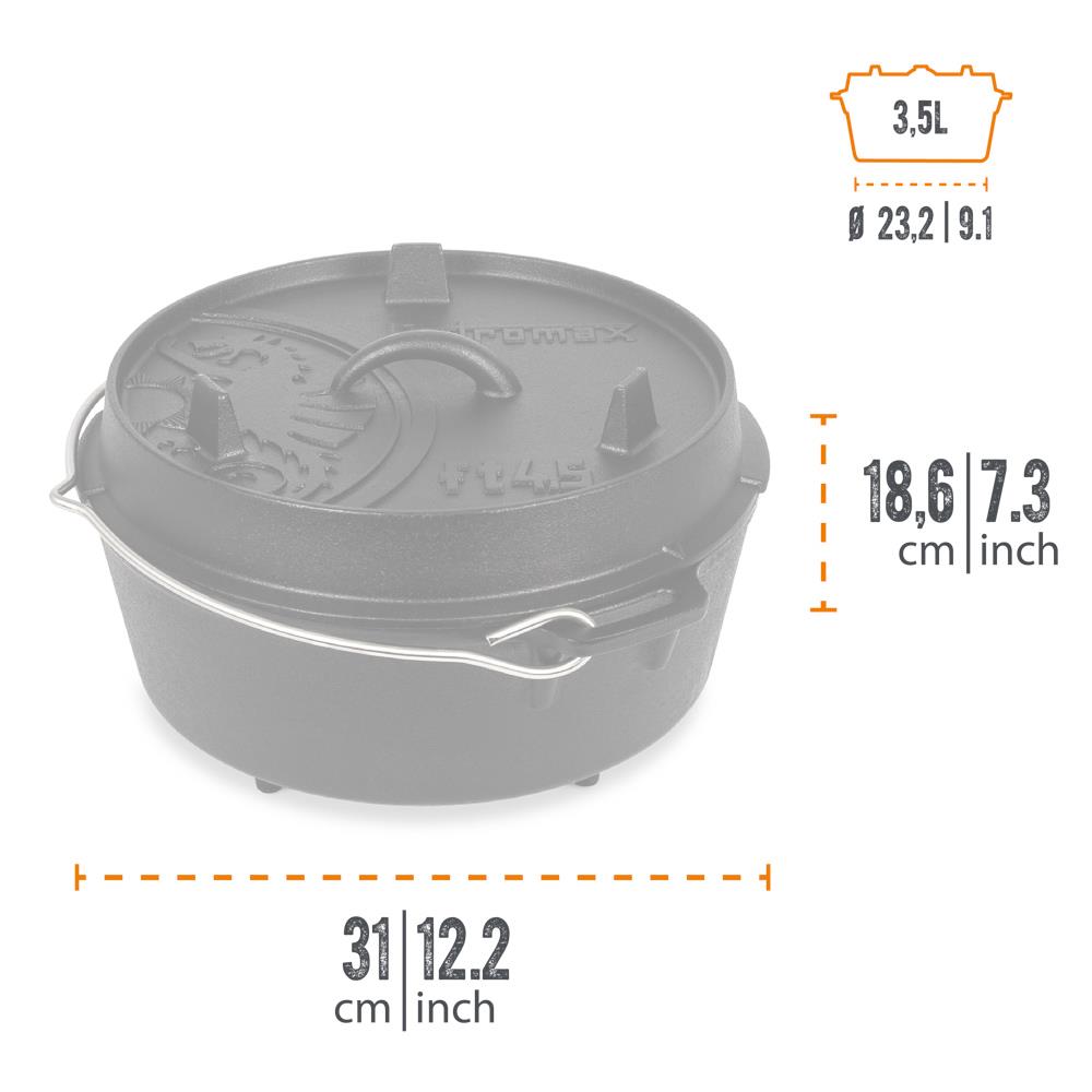 Petromax Cast Iron Dutch Oven with Legs