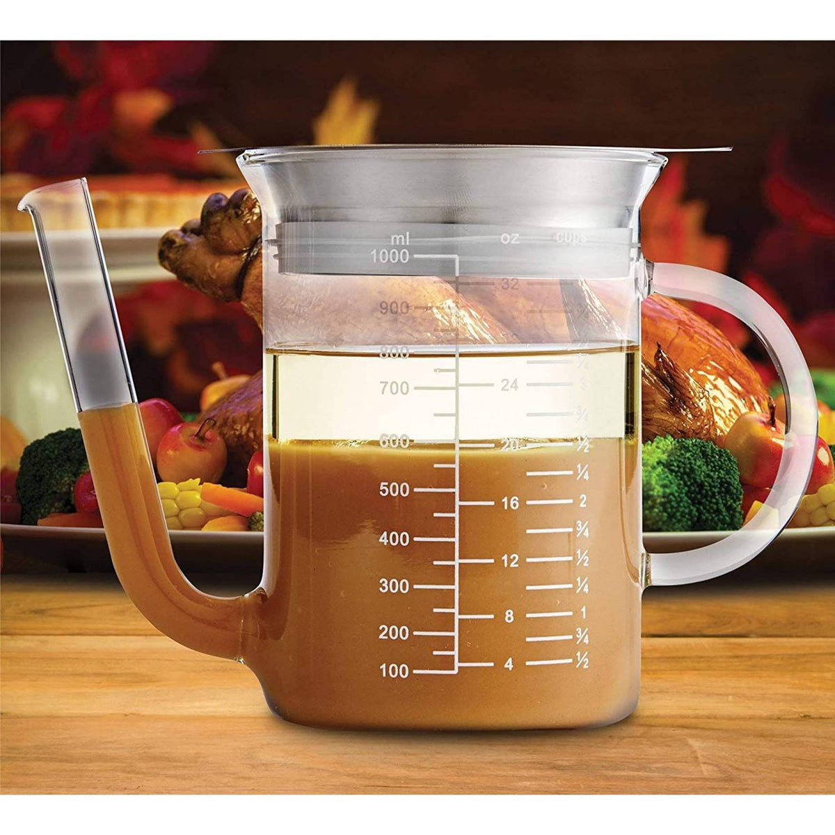 Glass Gravy Strainer and Fat Separator