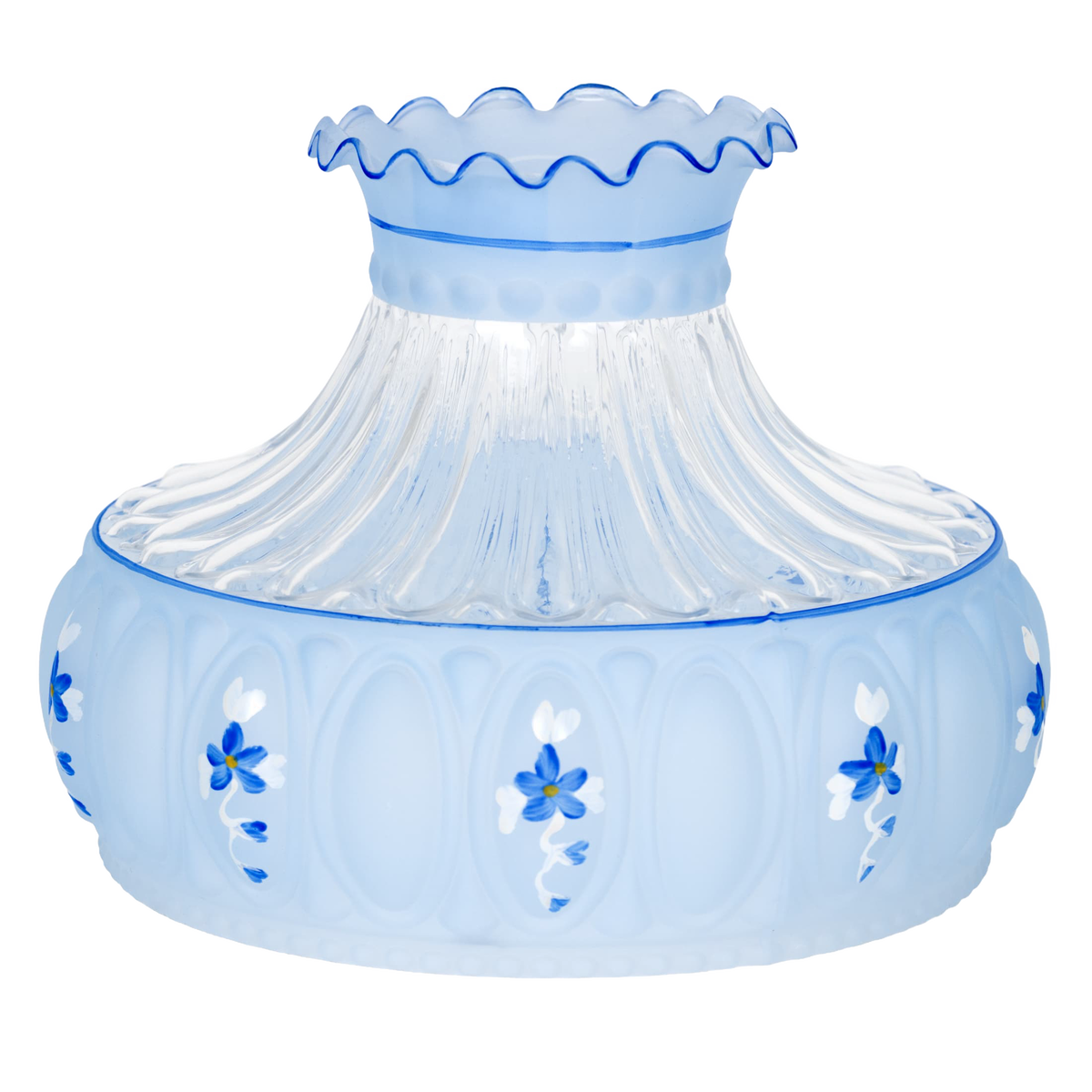Aladdin Blue Meadow Glass Oil Lamp Shade