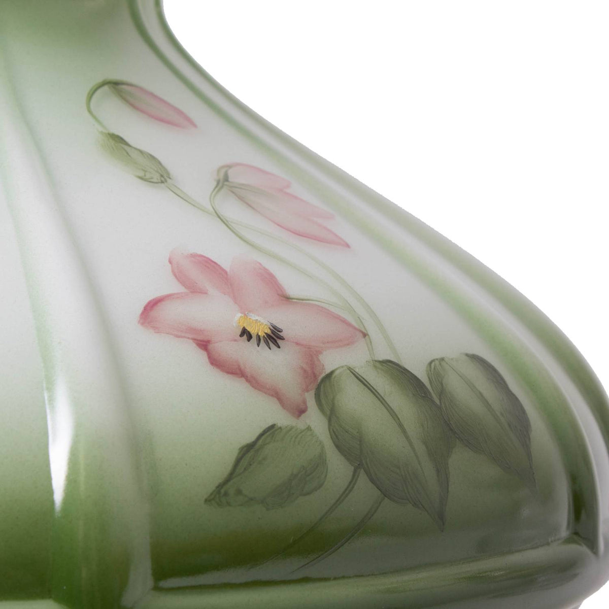 Aladdin Violet Floral Glass Oil Lamp Shade