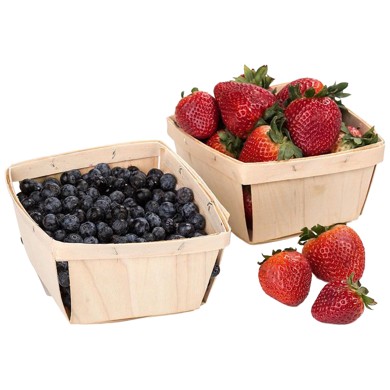 Old-Time Poplar Berry Baskets - Pack of 12
