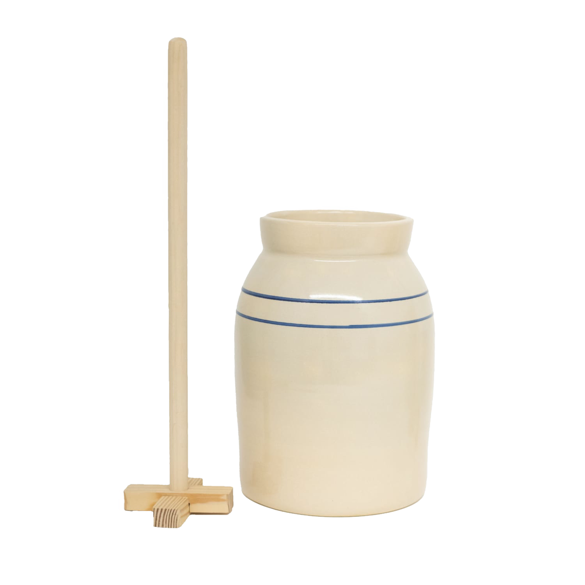Hand-Turned Pottery Butter Churn