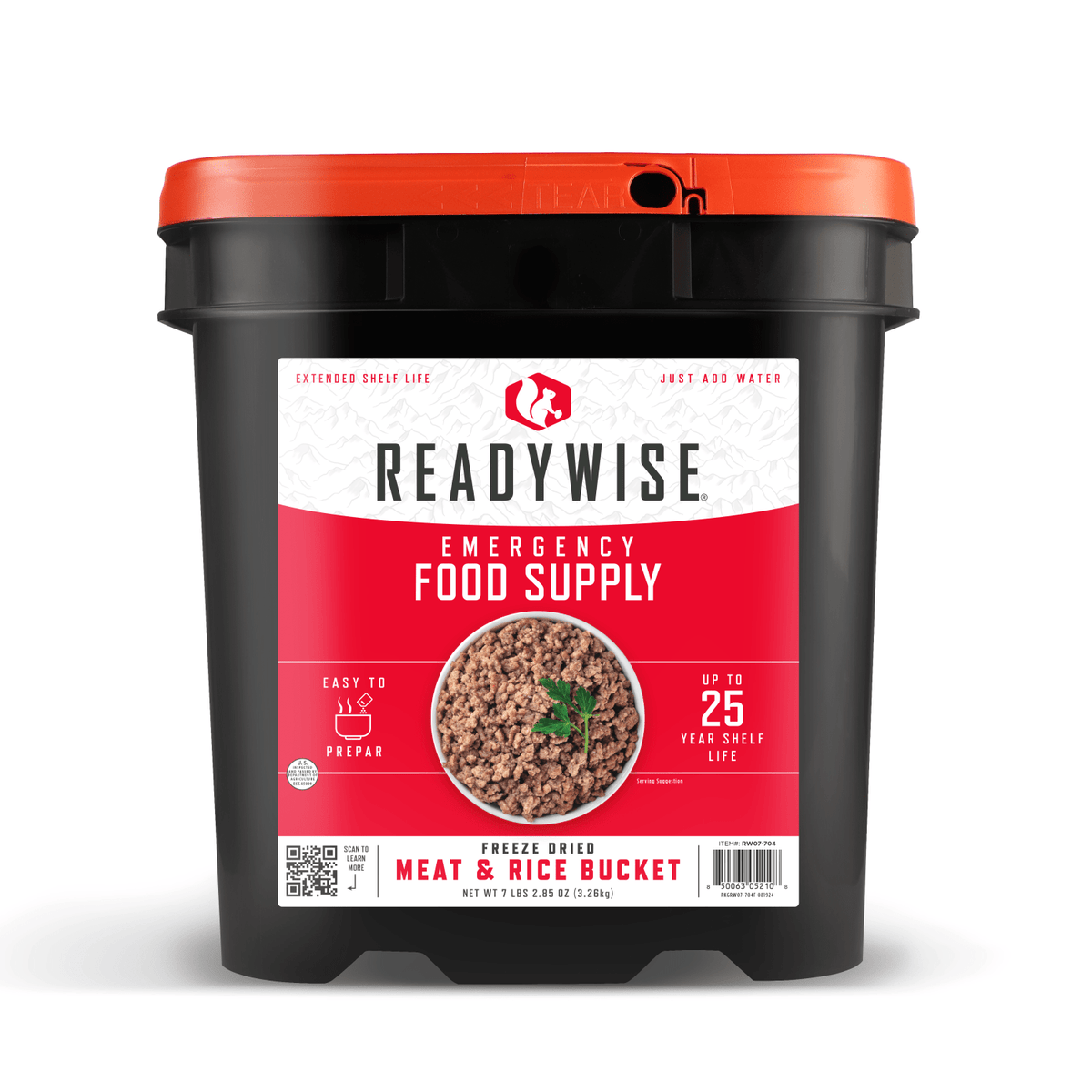 ReadyWise Freeze-Dried Meat & Rice Survival Food Bucket