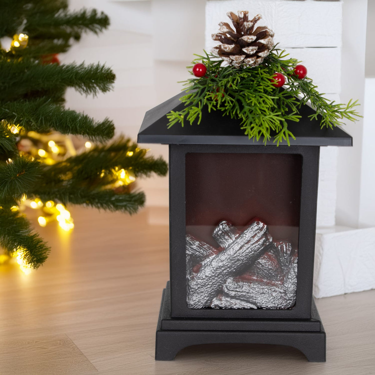 LED Fireplace Lantern - 8.8"