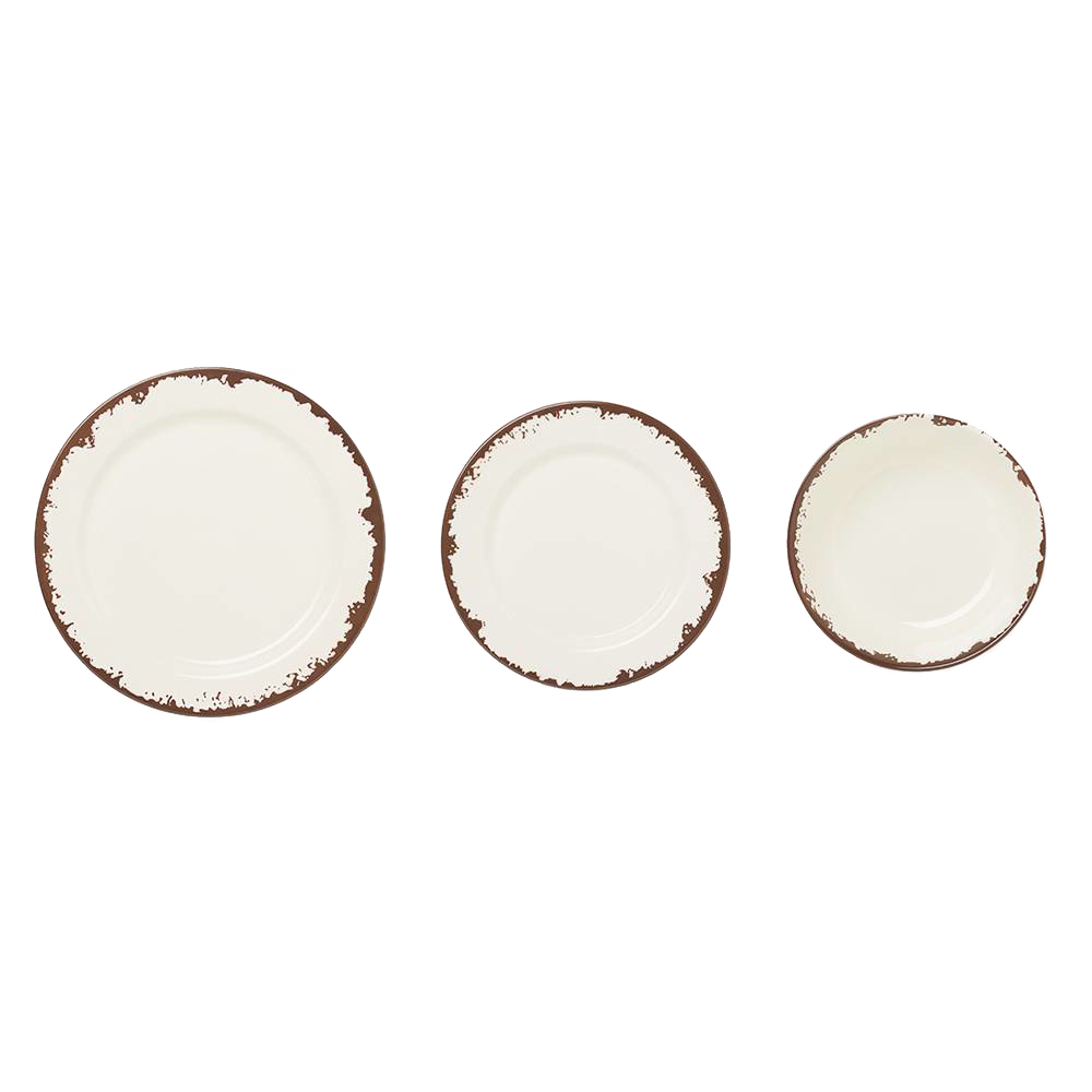 Rustic Melamine Dinnerware - Set of 12