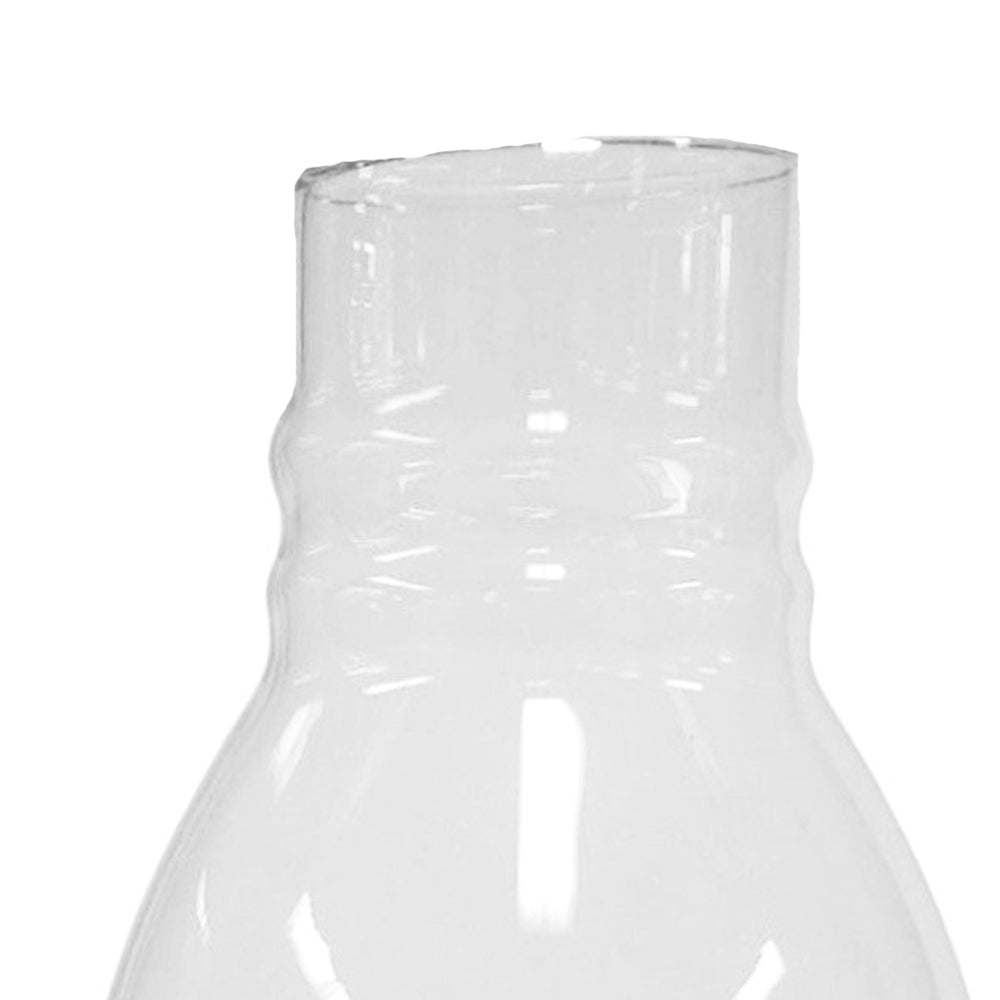 Ribbed Clear Oil Lamp Chimney - 2-7/8" Base